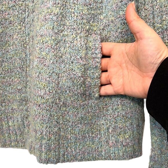 Full Zip Sweater Woman’s Size Large Flyshacker Colorful Knit Pockets Wool Blend - Picture 4 of 11